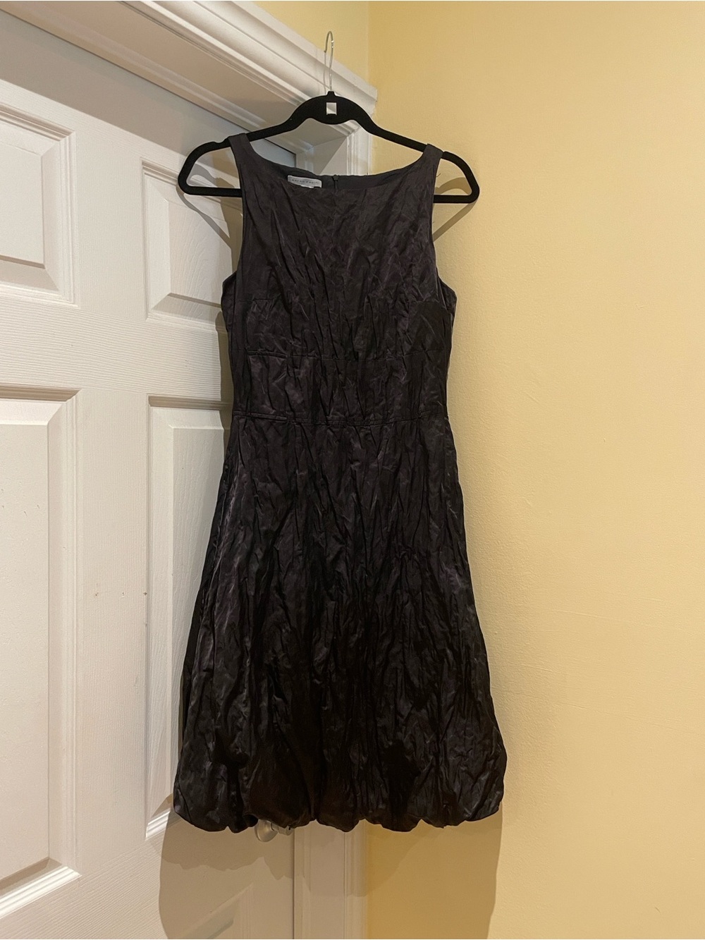 Sarah Pacini Black Sleeveless Bubble-Hem Dress Lagenlook Avant-garde S-M